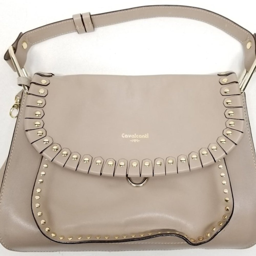 Cavalcanti Beige Leather Italian Shoulder Bag